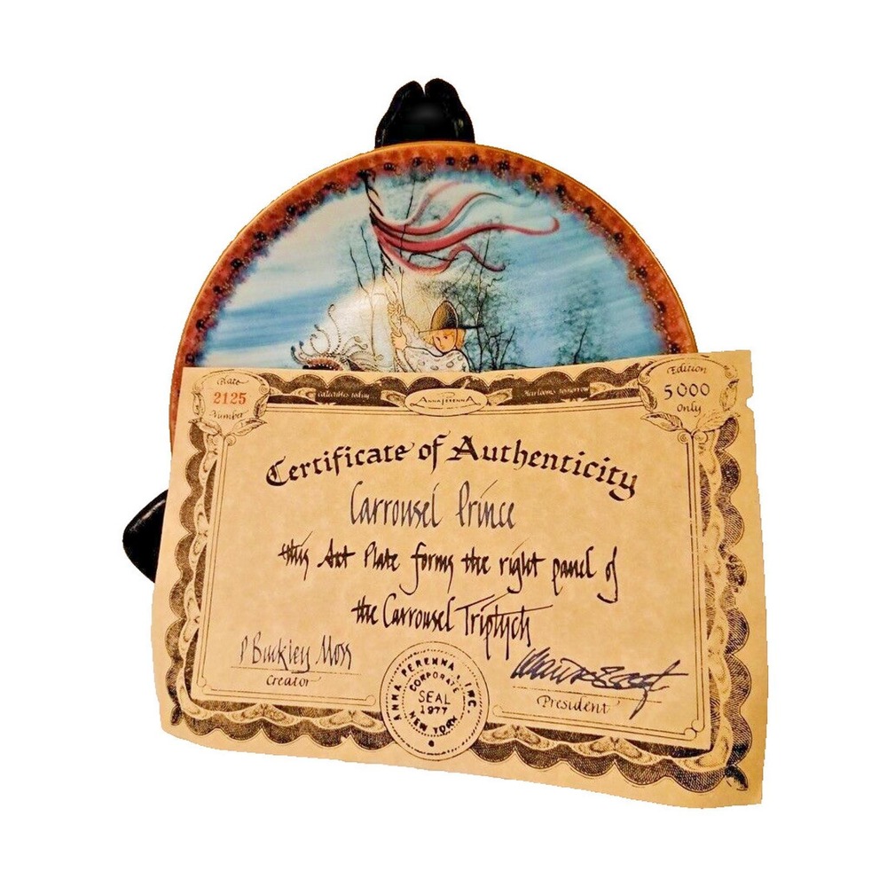 Anna Perenna P Buckley Moss Carrousel Prince Plate Limited Edition COA 2125/5000